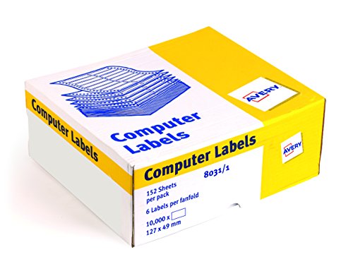 Avery 8031/1 Computer-Etiketten, einbahnig, 127 x 49 mm, 10.000 Etiketten von Avery