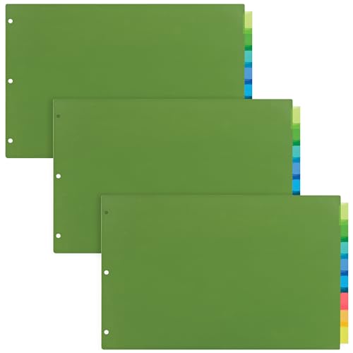 Avery Big Tab 11256 Trennblätter für 3 Ringbücher, 27,9 x 43,2 cm, 8 Register, verschiedene Farben, 3 Sets von Avery