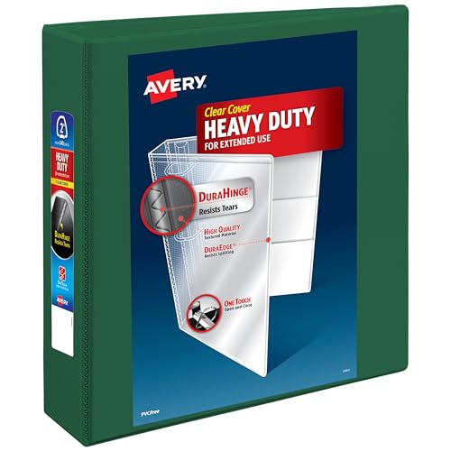 Avery Heavy-Duty View 3-Ringbuch, 5,1 cm One Touch EZD Ringe, 1 grüner Ordner (79683) von Avery