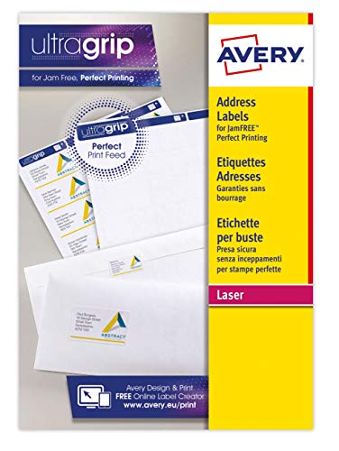 Avery L7 Quickpeel Etiketten, 14 Etiketten pro Blatt, Weiß 63.5 x 72 weiß von Avery