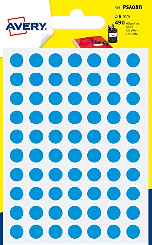 Avery psa08b Schutzhülle de 490 Pastilles Durchmesser 8 mm A6 blau Avery psa08b Schutzhülle de 490 Pastilles Durchmesser 8 mm A6 blau von Avery