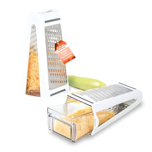 Avilia Mehrzweckreibe aus Edelstahl mit Doppelklinge und abnehmbarem Behälter, ideal für Käse, Gemüse und Schokolade Avilia Mehrzweckreibe aus Edelstahl mit Doppelklinge und abnehmbarem Behälter, ideal für Käse, Gemüse und Schokolade von Avilia