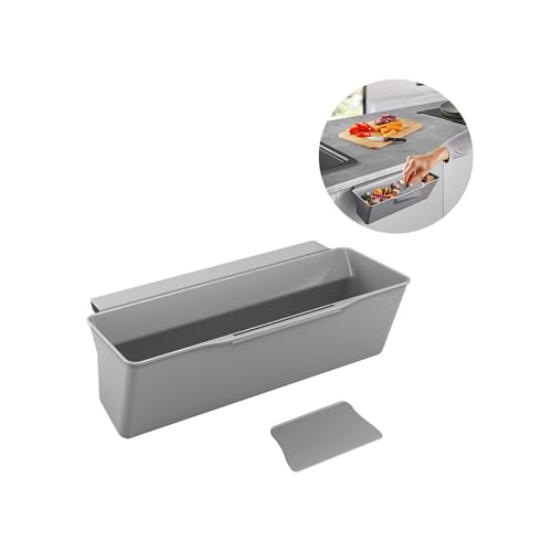 Avilia Organischer Abfallbehälter für Arbeitsplatte – Behälter für Schalen und Abfälle, aus Kunststoff, 35 x 16 x 13 cm, Grau von Avilia