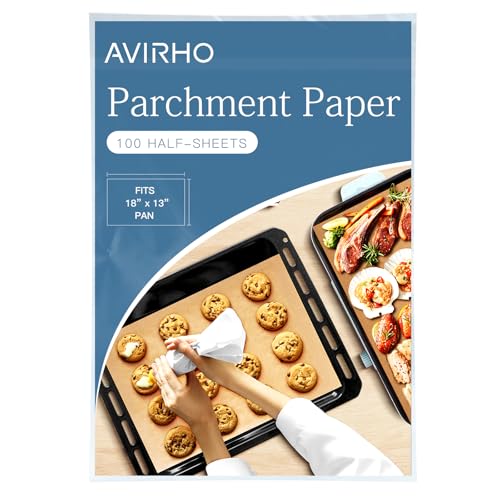 Pergamentpapier-Backbleche, vorgeschnittene antihaftbeschichtete Pergamentblätter zum Backen, Kochen, Grillen, Luftfritteuse und Dämpfen (Braun, 40,6 x 61 cm, 220 Stück) von Avirho