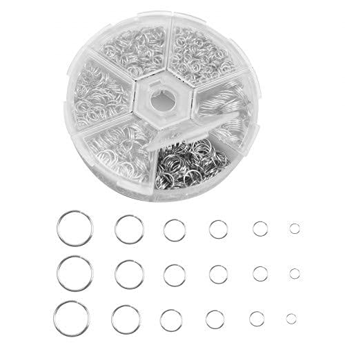 AvoDovA 1390PCS Sprungringe Set, 4-10mm Spaltringe Schmucksache Entdeckungen DIY Entdeckungen, Offene Biegeringe, für Choker Halsketten Armband Schmuck Basteln Reparatur Herstellun(Silber) von AvoDovA