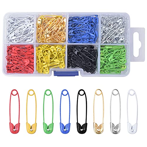 AvoDovA 400 Stück Metall Sicherheitsnadeln Set, 25mm Klein, Bunt, Rostbeständig für Nähen, Kleidung, DIY Handwerk - Nähzubehör Kit von AvoDovA
