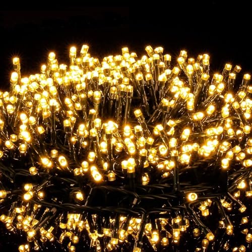 Avoalre 1000er led Lichterkette 100M, 8 Modi Cluster Lichterkette, IP44 Wasserdicht Weihnachtsbeleuchtung Lichterkette für Weihnachten Garten Party Geburtstag Hochzeit, Warmweiß Büschellichterkette von Avoalre