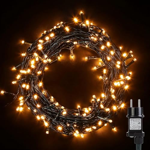 Avoalre 100er LEDs Lichterkette 10M LED Weihnachtsbeleuchtung Außen mit EU Stecker 8 Modi Wasserdicht Lichterkette für christbaum Weihnachten Garten Party Geburtstag Hochzeit, Warmweiß Lichterkett von Avoalre