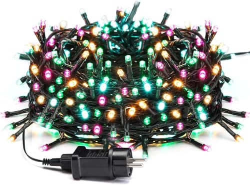 Avoalre 20M Bunte Lichterkette Außen Weihnachten 200leds, 8 Modi Weihnachtsbeleuchtung, IP44 Wasserdicht LED Lichterkette für Weihnachten,Tannenbaum, Hochzeit, Garten, Ostern (gelb/grün/lila/türkis) Avoalre 20M Bunte Lichterkette Außen Weihnachten 200leds, 8 Modi Weihnachtsbeleuchtung, IP44 Wasserdicht LED Lichterkette für Weihnachten,Tannenbaum, Hochzeit, Garten, Ostern (gelb/grün/lila/türkis) von Avoalre