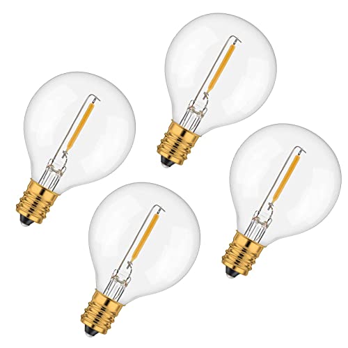 Avoalre G45 Ersatzbirnen für LED Lichterkette Außen, 0.6W mit Schnur-Licht-E14-Sockel, warmes Weiß IP65 geeignet LED Glühbirne Lichterkette (Glühbirne) von Avoalre