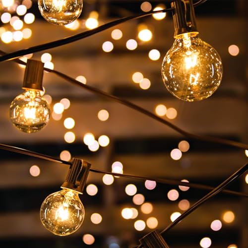 Avoalre Lichterkette Außen 12M mit 30+3 Glühbirnen - Wetterfest IP65, Warmweiß Lichterkette Strom für Garten, Balkon, Draußen, Außenlichterkette mit G45 Glühbirnen von Avoalre