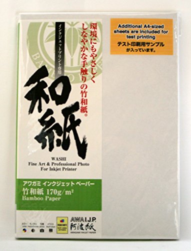 awagami Bambus 170 gsm Papier für Tintenstrahldrucker, A3 + 10 Blatt – doppelseitig von Awagami