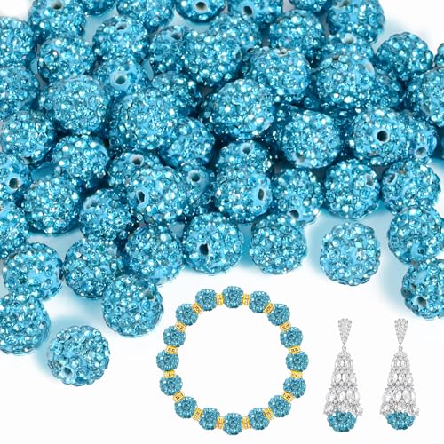 55 Stück 10 mm Strassperlen zur Schmuckherstellung, voller Diamanten, runde Disco-Perlen, Tonperlen zum Basteln, Strass-Ton-Perlen für DIY-Baseball-Halsketten, Armbänder (Aquamarin, 10 mm/55 Stück) 55 Stück 10 mm Strassperlen zur Schmuckherstellung, voller Diamanten, runde Disco-Perlen, Tonperlen zum Basteln, Strass-Ton-Perlen für DIY-Baseball-Halsketten, Armbänder (Aquamarin, 10 mm/55 Stück) von Awaydol