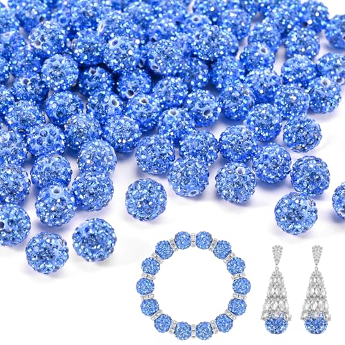 55 Stück 10 mm Strassperlen zur Schmuckherstellung, voller Diamanten, runde Disco-Perlen, Tonperlen zum Basteln, Strass-Ton-Perlen für DIY-Baseball-Halsketten, Armbänder (hellblau, 10 mm/55 Stück) 55 Stück 10 mm Strassperlen zur Schmuckherstellung, voller Diamanten, runde Disco-Perlen, Tonperlen zum Basteln, Strass-Ton-Perlen für DIY-Baseball-Halsketten, Armbänder (hellblau, 10 mm/55 Stück) von Awaydol