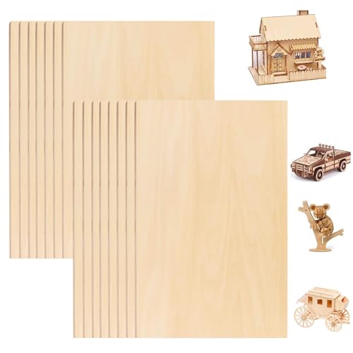 Aweisile Balsaholz Platten 15 Stück Balsaholz Platten Sperrholz Balsaholz Platte Sperrholz Holzplatte Balsabretter Holzplatten zum Basteln für Gemälde Holzprojekte und Gravuren 200 x 100 x 2mm von Aweisile