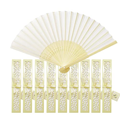 Aweisile Fächer Hochzeit Bambus 10 Stück Fächer Weiß Fächer Handfächer Faltbare Fächer Handfächer Stoff Handfächer Hochzeit Taschenfächer mit Schachtel, für Gäste Geschenk Hochzeit Party Aweisile Fächer Hochzeit Bambus 10 Stück Fächer Weiß Fächer Handfächer Faltbare Fächer Handfächer Stoff Handfächer Hochzeit Taschenfächer mit Schachtel, für Gäste Geschenk Hochzeit Party von Aweisile