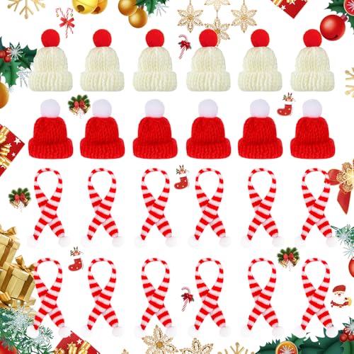 Aweisile Mini-Weihnachtsmütze und Mini-Schal 24 Stück Mini Weihnachtsmütze Mini Weihnachtsmütze und Schal Set Mini-Weihnachtsmannmütze Mini Hut mit Schal für Tischdekoration Weihnachtsfeiern Geschenk Aweisile Mini-Weihnachtsmütze und Mini-Schal 24 Stück Mini Weihnachtsmütze Mini Weihnachtsmütze und Schal Set Mini-Weihnachtsmannmütze Mini Hut mit Schal für Tischdekoration Weihnachtsfeiern Geschenk von Aweisile