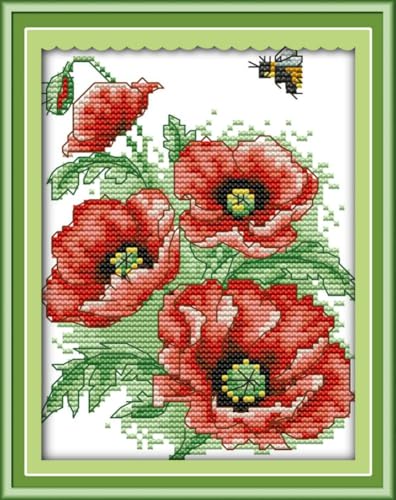 Awesocrafts Kreuzstich-Set, Motiv: Bienen, Liebe, Blumen, einfache Muster, Kreuzstich, Stickerei, Handarbeitsset, Zubehör Awesocrafts Kreuzstich-Set, Motiv: Bienen, Liebe, Blumen, einfache Muster, Kreuzstich, Stickerei, Handarbeitsset, Zubehör von Awesocrafts
