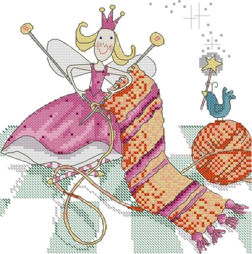 Awesocrafts Kreuzstich-Set, Motiv: Fee, Prinzessin, Strickschal, Vogel, einfache Muster, Kreuzstich, Stickerei, Handarbeitsset, Zubehör Awesocrafts Kreuzstich-Set, Motiv: Fee, Prinzessin, Strickschal, Vogel, einfache Muster, Kreuzstich, Stickerei, Handarbeitsset, Zubehör von Awesocrafts