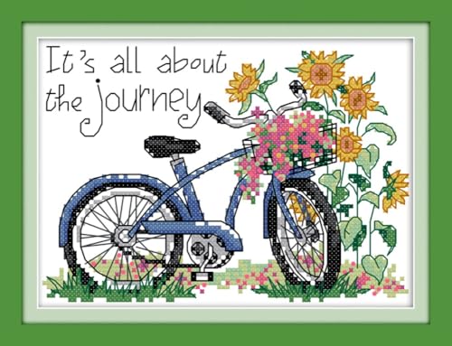 Awesocrafts Kreuzstich-Set, Motiv: Sonnenblumen, Fahrrad-Motiv, einfache Muster, Kreuzstich, Stickerei, Handarbeitsset, Zubehör Awesocrafts Kreuzstich-Set, Motiv: Sonnenblumen, Fahrrad-Motiv, einfache Muster, Kreuzstich, Stickerei, Handarbeitsset, Zubehör von Awesocrafts