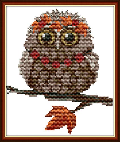 Awesocrafts Kreuzstich Stickpackungen, Eule Orange Blatt Niedlicher Vogel Herbst Bilder Vorlagen Stickerei Set Zählmuster Awesocrafts Kreuzstich Stickpackungen, Eule Orange Blatt Niedlicher Vogel Herbst Bilder Vorlagen Stickerei Set Zählmuster von Awesocrafts