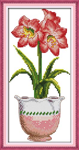Awesocrafts Kreuzstich Stickpackungen, Rote Blume Bilder Vorlagen Stickerei Set Vorgedruckt Awesocrafts Kreuzstich Stickpackungen, Rote Blume Bilder Vorlagen Stickerei Set Vorgedruckt von Awesocrafts