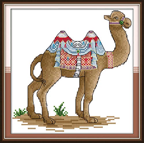 Awesocrafts Kreuzstich Stickpackungen, Verkleide die Kamel Tiere Bilder Vorlagen Stickerei Set Zählmuster von Awesocrafts