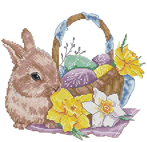 Awesocrafts Kreuzstich Stickpackungen Vorgedruckt Hase und Ostereier Bilder Vorlagen Sticken Set Vorgedruckt 11CT 3 Stränge Awesocrafts Kreuzstich Stickpackungen Vorgedruckt Hase und Ostereier Bilder Vorlagen Sticken Set Vorgedruckt 11CT 3 Stränge von Awesocrafts