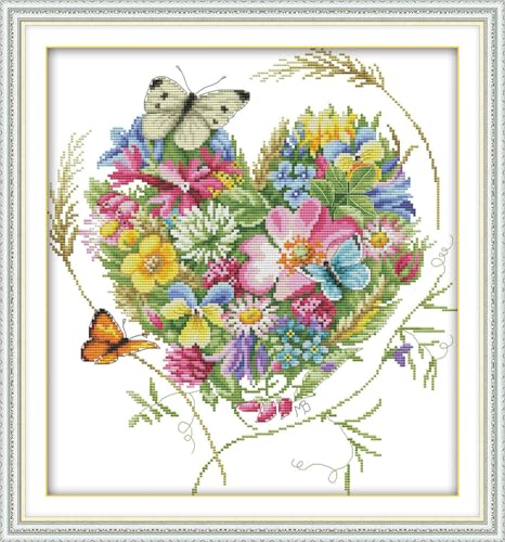 Awesocrafts Kreuzstich Stickpackungen Vorgedruckt Schmetterlinge, Liebe, Blumen, Herz Bilder Vorlagen Sticken Set Vorgedruckt 11CT 3 Stränge Awesocrafts Kreuzstich Stickpackungen Vorgedruckt Schmetterlinge, Liebe, Blumen, Herz Bilder Vorlagen Sticken Set Vorgedruckt 11CT 3 Stränge von Awesocrafts