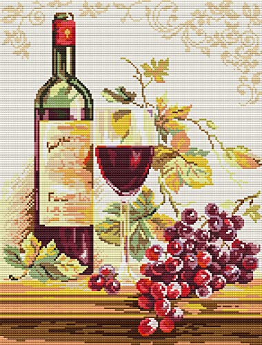 Awesocrafts Kreuzstich Stickpackungen Vorgedruckt Trauben und Wein Bilder Vorlagen Sticken Set Vorgedruckt 11CT 3 Stränge Awesocrafts Kreuzstich Stickpackungen Vorgedruckt Trauben und Wein Bilder Vorlagen Sticken Set Vorgedruckt 11CT 3 Stränge von Awesocrafts