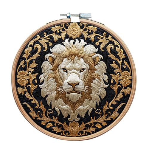Awesocrafts Stickset, Goldene Tigerblumen, vollständige Palette von Stickerei-Starter-Kits für Anfänger und Erwachsene, DIY handgefertigte einfache Muster (Golden) von Awesocrafts