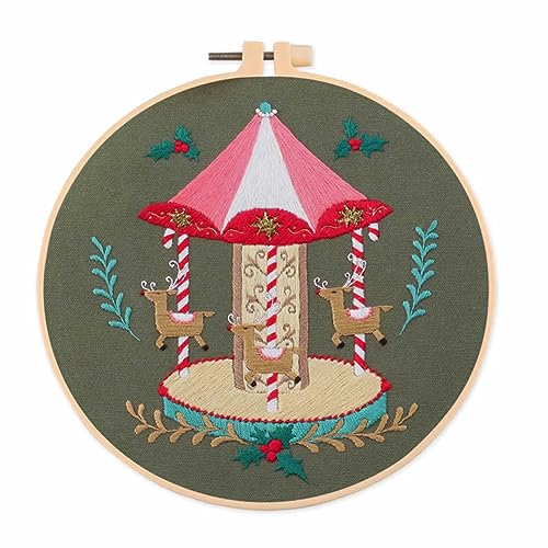 Awesocrafts Stickset, Hirsch, komplettes Sortiment an Stickerei-Starter-Sets für Anfänger, Erwachsene, Kinder, DIY, Kreuzstich, handgefertigt, einfache Muster (Hirsch) von Awesocrafts