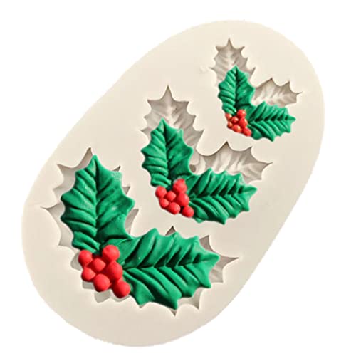 Awesomeonei Weihnachten Stechpalme Blatt Dekoration Fondant Kuchen Silikonform Pralinenformen von Awesomeonei