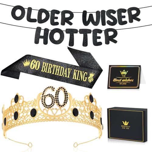 Dekoration zum 60. Geburtstag für Männer, Geburtstagsgeschenke für Männer, Geburtstags-Königskrone, Schärpe, ältere weise, heißere Geburtstagsdekorationen, Geburtstagsparty, Abschlussball, Dekoration Dekoration zum 60. Geburtstag für Männer, Geburtstagsgeschenke für Männer, Geburtstags-Königskrone, Schärpe, ältere weise, heißere Geburtstagsdekorationen, Geburtstagsparty, Abschlussball, Dekoration von Awfrky
