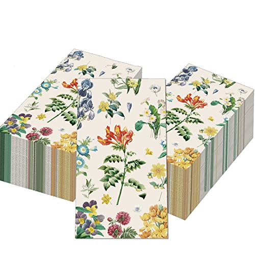 100 Stück Blumen-Servietten Frühlingsblumen, Papierservietten, Blüten-Handtuch, Papierserviette für Party, Abendessen, Servietten, Picknick, BBQ, Blumendruck, Seidenpapier, Decoupage, 40 x 33 cm von Awmark