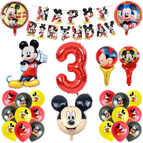 Awonlate Geburtstag Deko 3 Jahre, 24 Stück Cartoon Maus Kindergeburtstag Ballons, Folienballon Set mit Happy Birthday Banner für Kindergeburtstag Deko 3. Geburtstag Awonlate Geburtstag Deko 3 Jahre, 24 Stück Cartoon Maus Kindergeburtstag Ballons, Folienballon Set mit Happy Birthday Banner für Kindergeburtstag Deko 3. Geburtstag von Awonlate