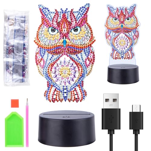 Awroutdoor Gift Girls 4 5 6 7 8 9 10 Years, Craft Diamond Painting Children, Diamond Painting Night Light Crafts on Children's Birthday, Christmas Gifts for Children (Colourful owl) Awroutdoor Gift Girls 4 5 6 7 8 9 10 Years, Craft Diamond Painting Children, Diamond Painting Night Light Crafts on Children's Birthday, Christmas Gifts for Children (Colourful owl) von Awroutdoor
