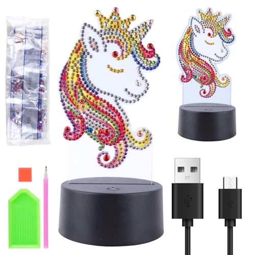 Awroutdoor Gift Girls 4 5 6 7 8 9 10 Years, Craft Diamond Painting Children, Diamond Painting Night Light Crafts on Children's Birthday, Christmas Gifts for Children (Einhorn) Awroutdoor Gift Girls 4 5 6 7 8 9 10 Years, Craft Diamond Painting Children, Diamond Painting Night Light Crafts on Children's Birthday, Christmas Gifts for Children (Einhorn) von Awroutdoor