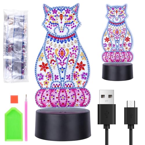 Awroutdoor Gift Girls 4 5 6 7 8 9 10 Years, Craft Diamond Painting Children, Diamond Painting Night Light Crafts on Children's Birthday, Christmas Gifts for Children (Kittens) Awroutdoor Gift Girls 4 5 6 7 8 9 10 Years, Craft Diamond Painting Children, Diamond Painting Night Light Crafts on Children's Birthday, Christmas Gifts for Children (Kittens) von Awroutdoor