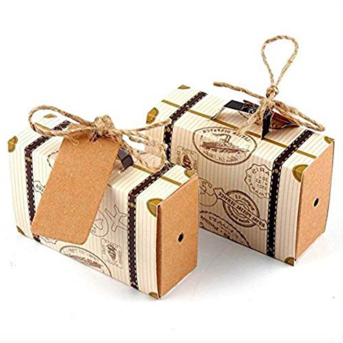 Awtlife 50 Stück Vintage Naturpapier Kissen Boxen für Hochzeit Party Süßigkeiten von Awtlife