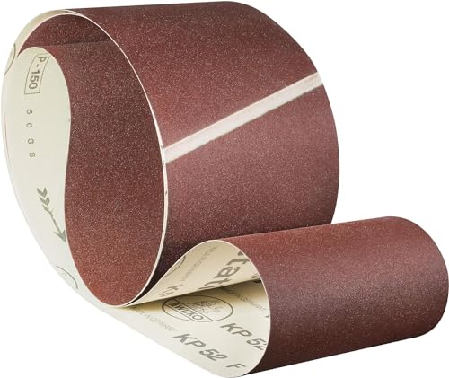 Awuko Schleifband Schleifbänder für Bandschleifer KP52F Schleifpapier für Holz | 150 x 6000 mm | Korn/Körnung 80 | 3 Stück von Awuko