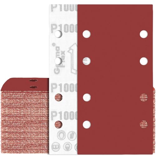 80 Stück Schleifpapier 93x185 mm Klett 1000 Körnung 8 Löch Schleifblatt für Schwingschleifer 80 Stück Schleifpapier 93x185 mm Klett 1000 Körnung 8 Löch Schleifblatt für Schwingschleifer von Awutzut