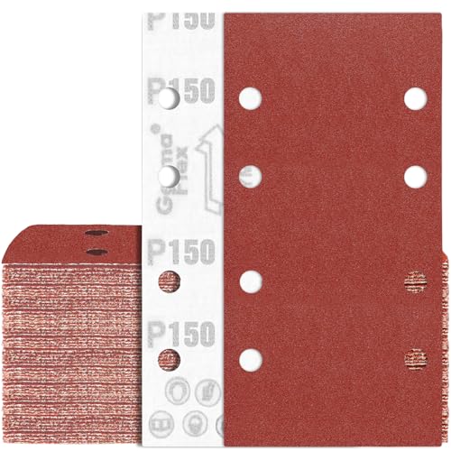 80Stück Schwingschleifer Schleifpapier 93x185 mm Klett 150 Körnung 8 Löch Schleifblatt 80Stück Schwingschleifer Schleifpapier 93x185 mm Klett 150 Körnung 8 Löch Schleifblatt von Awutzut
