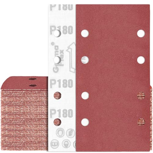 80Stück Schwingschleifer Schleifpapier 93x185 mm Klett 180 Körnung 8 Löch Schleifblatt 80Stück Schwingschleifer Schleifpapier 93x185 mm Klett 180 Körnung 8 Löch Schleifblatt von Awutzut