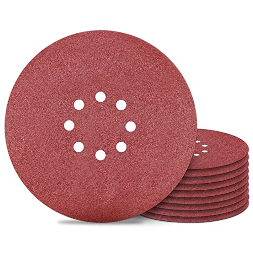 Schleifpapier 225mm Klett - 10 Stück - Körnung P100-8 Loch Schleifgitter 225 - Trockenbauschleifer Schleifscheiben für Schleifgiraffe Langhalsschleifer Wandschleifer von Awutzut