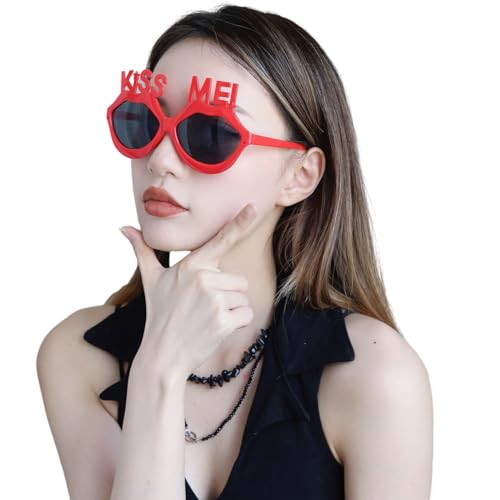 Awydky Valentinstag Lustige Brille Sonnenbrille Party Cosplay Brille Dekoration Zubehör Dekorative Brille Kostüme Brille Sonnenbrille von Awydky