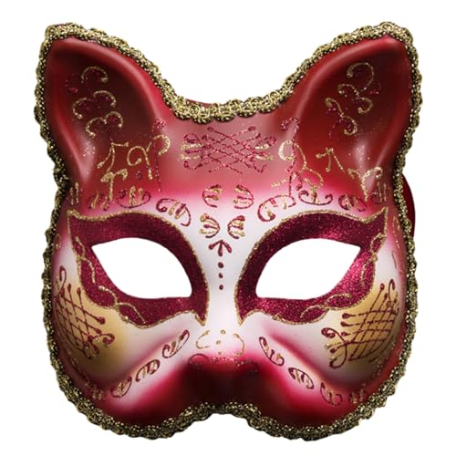 Maskerade für Mädchen, halbes Gesicht, Tier, Cosplay, Halloween, Party, Karneval, Maskerade, Halloween, Cosplay, halbes Gesicht, niedliches Tier von Awydky