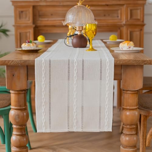 Tischfahne Beige Boho Creme Landhausstil Tischläufer, Abwaschbar Tischdecke Läufer Tisch Dekoration Table Runner für Esszimmer Party Geburtstag Valentinstag Hochzeit Dekor 33x180 cm Tischfahne Beige Boho Creme Landhausstil Tischläufer, Abwaschbar Tischdecke Läufer Tisch Dekoration Table Runner für Esszimmer Party Geburtstag Valentinstag Hochzeit Dekor 33x180 cm von AwzyGous