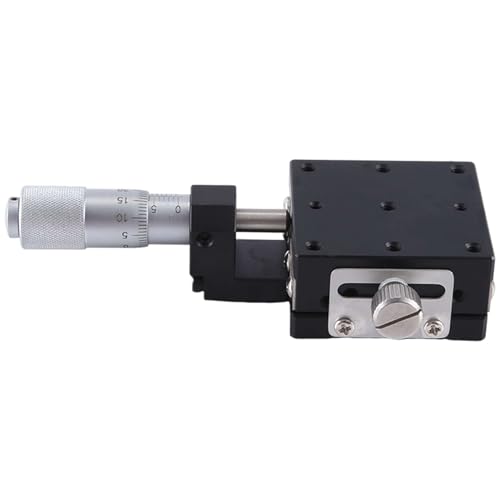 Axaooqeld X-Achse 40 X 40 mm Knopf, Mikrometer, Gleittisch, Führungsschiene, Plattform, Manuelle Verschiebung, Schiebetisch, Einfache Installation, Einfach zu Bedienen (LGX40-C) von Axaooqeld