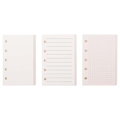 A8-Nachfüllpapier, lose Blätter, nachfüllbar, M5-5-Loch, Mini-Binderpapier, 6,6 x 10,2 cm, blanko, Raster und liniert, 3 Stück A8-Nachfüllpapier, lose Blätter, nachfüllbar, M5-5-Loch, Mini-Binderpapier, 6,6 x 10,2 cm, blanko, Raster und liniert, 3 Stück von AxeWoodz